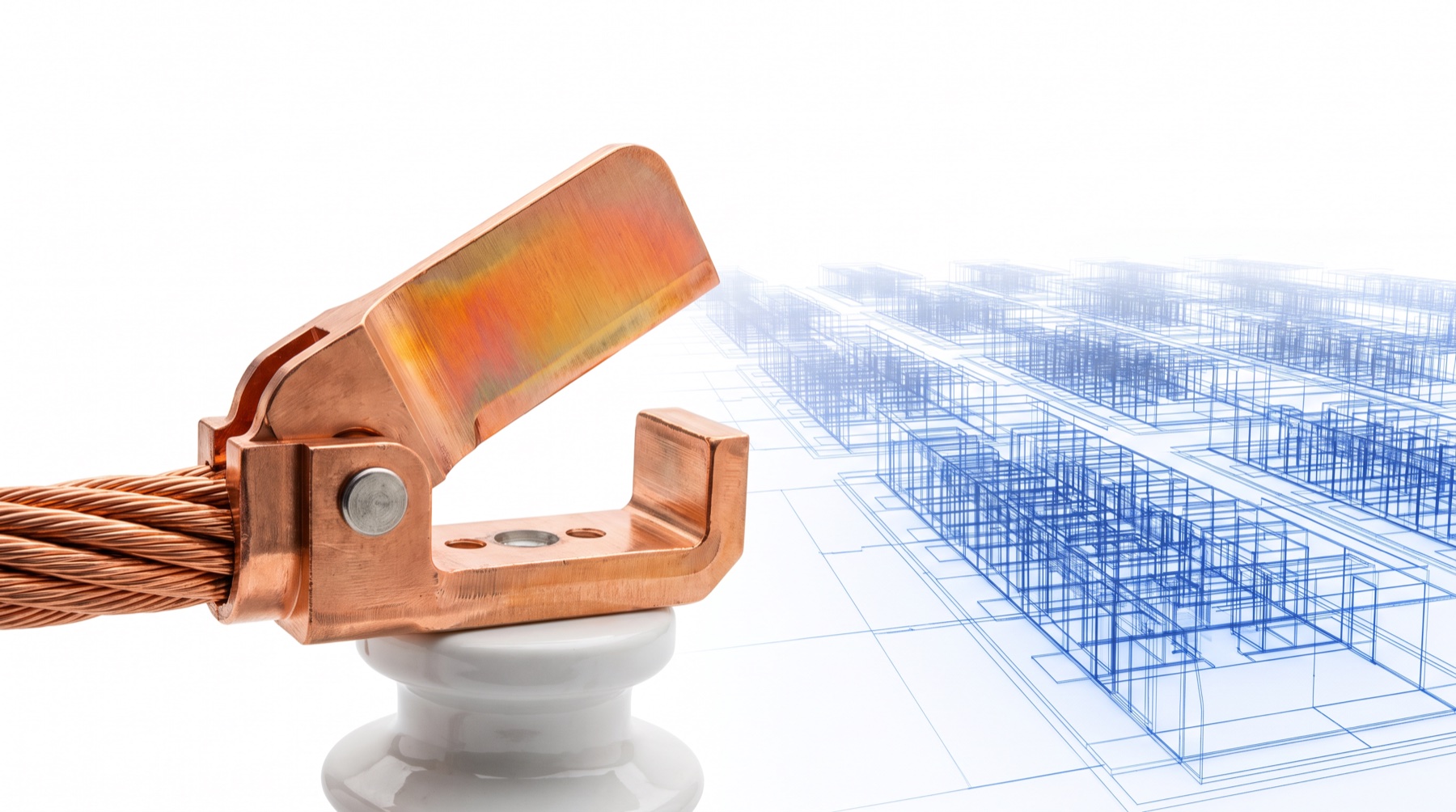 The disconnected switch. An open copper disconnect, and on the far side of the gap, a plain of unbuilt projects drawn in blueprint. In August 2026 Texas ordered an audit of the 1,800-plus projects in the ERCOT interconnection queue before any new data center connects. Nothing like it had happened before.