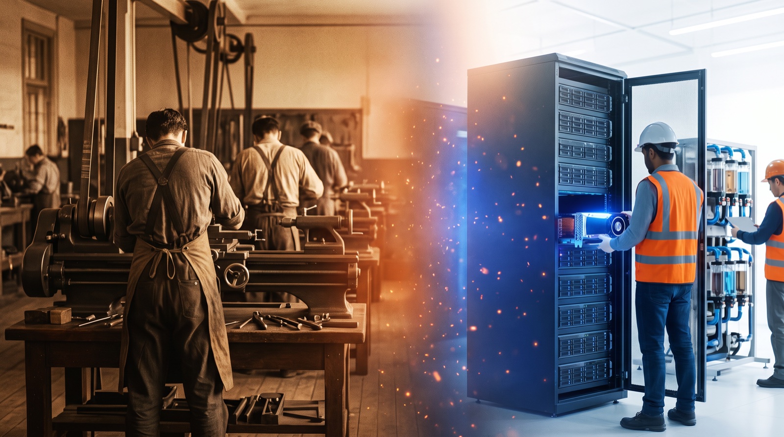 A century of hands-on trade training meeting a modern AI data-center training bay