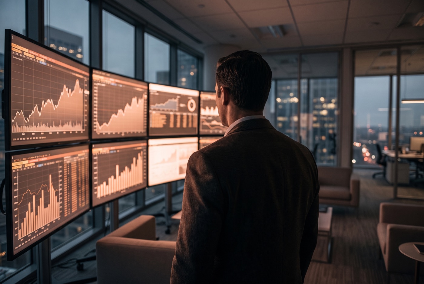 An analyst scrutinizing financial data on a screen