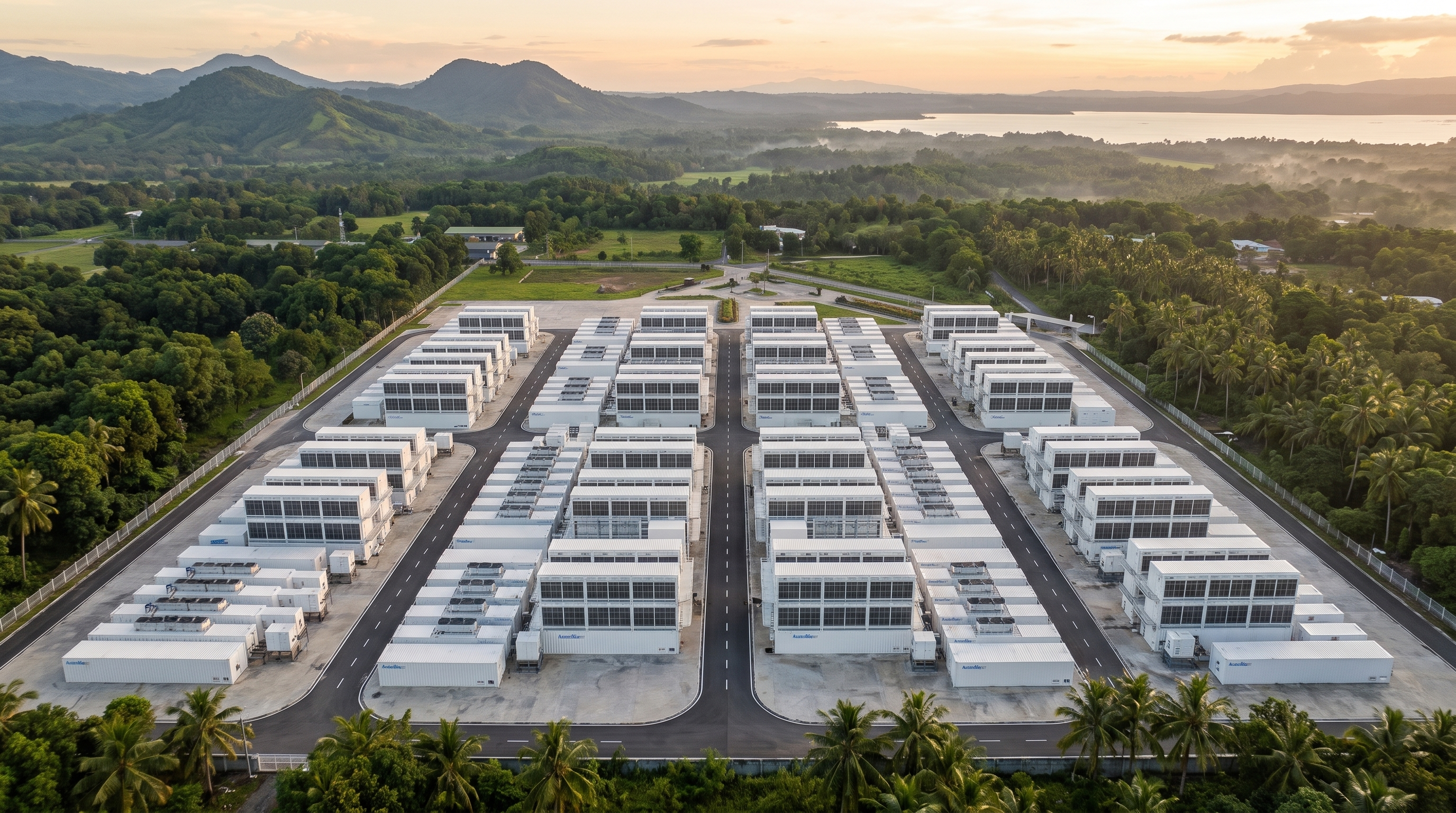 Ten 50 MW OctoPod blocks at full build-out — the deployment scale